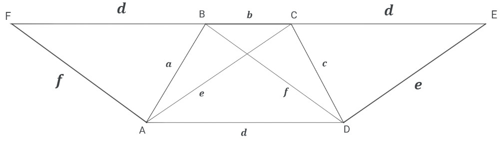 Auxiliary construction for the proof of the Trapezoid law